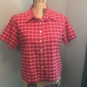 Women’s Red Plaid Casual Top